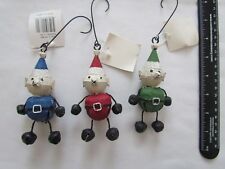 Christmas ELF Jingle Bell Ornaments ~ ELVES ~ set 6 bells Tender Heart NEW  picture