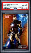 2025 Topps Chrome Marvel Studios #1 Iron Man Gold Refractor /50 PSA 10 picture