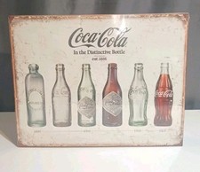 Coca-Cola “Evolution of the Bottle” Tin Sign – 1899 to 1957 picture