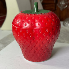 Vintage Hazel Atlas Strawberry Jam jar 3.5” APPRX picture