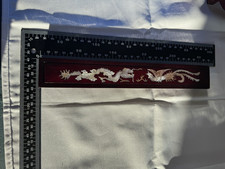 Vintage Chinese Mother of Pearl Inlay Rosewood Chopstick Box Dragon Phoenix picture