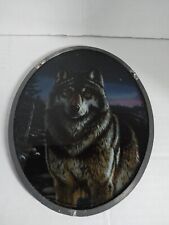 90s 1993 Wolf Stained Glass Sun Catcher Glass Masters James Meger  picture