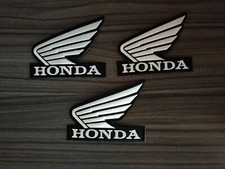 3pcs Honda Wing black&white Motor Sport Car Iron on Patches Embroidered Sewn on picture