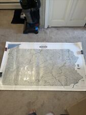 Vintage LARGE STREAM MAP OF PENNSYLVANIA BY HOWARD WM HIGBEE 55 x 32   Laminated picture