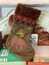Holiday Inspirations Rustic Bear Tree Bells Stockings Cabin Decor Christmas Lrg picture