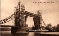 The Tower Bridge (Open) London England Vintage Postcard picture