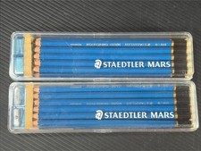 Vintage JS Staedtler Mars Plastic Box Pencils 11 Total 108-9 picture