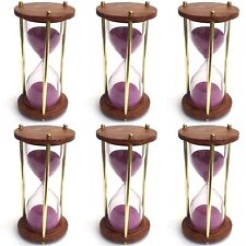 Set of 12 Wood sand timer 5 minute sand clock hourglass 6 inch nautical gift picture