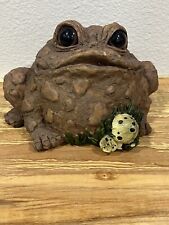Toad Hollow polyresin brown toad figurine with glass eyes picture