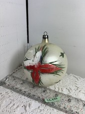 VTG Glass Large round Christmas Ornaments Poland 4