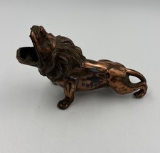 Antique Jennings Bros JB 1982 Spelter Lion Cigar Holder Match Safe Striker picture