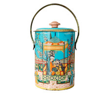 VTG Persian Art Tin Litho Box England MCM Retro Arabian Grandmillennial Boho picture