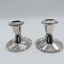 VTG Godinger Candle Holders Silver Plate Baroque Style Set of 2 picture