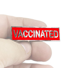 EL7-015 VACCINATED RED Commendation Bar Pin Pandemic Operation Warp Speed Police picture