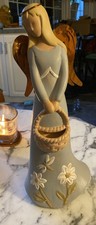 Gentle Souls 15” Splendor Angel Wings Floral Figurine With Basket Angelic 2002 picture