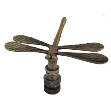 DRAGONFLY LAMP SHADE FINIAL ~ ANTIQUE BRASS  (FINIAL THREAD) picture