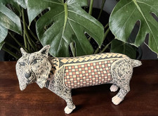 Mata Ortiz Pottery Bobcat Animal Effigie Tomas Quintana Folk Art Mexican Clay picture