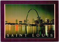 Saint Louis MO Gateway Arch City Skyline Vintage Postcard P-225 picture