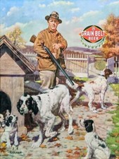 Grain Belt Beer - Hunting Dog Theme - New Metal Sign: 9x12