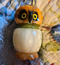 Ducceschi Alabaster Hand Painted Owl Figurine, Made in Italy picture
