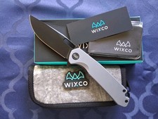*NEW*🔥WIXCO - Pexston Folder w/Grey Aluminum Handle & Black 14C28N Bade (WX12B) picture
