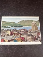 Vintage Vancouver Canada Harbour Postcard Marine Building 4 Cent Stamp picture