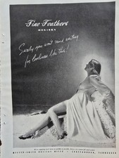1946 Women's Fine Feathers Hosiery Stockings Legs Lingerie Vintage Fashion Ad picture