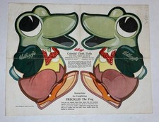 1935 Kellogg's Cereal Premium Freckles The Frog Uncut Cloth Doll picture
