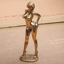 New Pure Copper Beautiful Girl Full Body Statue Handmade Model Decoration Gift picture