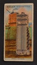 1927 Wills's Engineering Wonders Cigarette Card No. 1 Steel Caisson picture