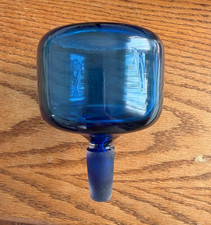 Vintage LARGE MSM Blenko glass turquoise blue decanter STOPPER  ONLY. picture