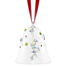 Swarovski Bell Crystal Ornament 305 Facets Aurora Borealis 5764751 NEW picture