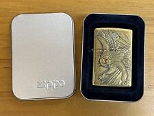 1995 Eagle Gold Tone Zippo Lighter Used In Box J XIII picture