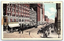 Postcard 1913 Indianapolis street scene postcard, mailed picture