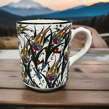 Nakkas Cini Ceramic Hand Painted Turkish Coffee Mug Floral picture