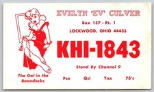 Evelyn 'Ev' Culver KHI-1843 QSL Card Lockwood Ohio CB Radio Pin-Up Postcard C176 picture