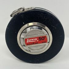 Vintage Lufkin Steel Tape Measure 50 Foot Leather Casing H433 USA picture