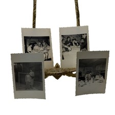 Vintage Italian-American Family Birthday Lot 4 Photos 1950s 2.5x3.5 B&W Orig picture