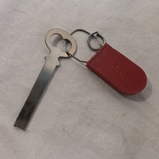 Vintage PG&E Barrel Lock Key Gas Electric Meter Security Tool 1971 Red Fob picture