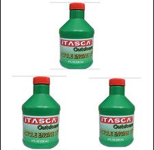 Lot Of 3  Itasca 2 cycle Engine Oil Outdoor Gas Oil Mix  Engine Oil picture
