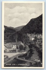 Devon England Postcard View of River Lyn Lynmouth c1930's Vintage Unposted picture