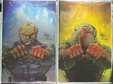 Battle Beast 12 Todd Beats Bloody Knuckles Matte Foil 2 Pack Blue Gold Set NM picture