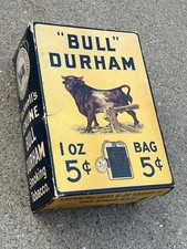Vintage Original Bull Durham Tobacco Cardboard Display Box picture