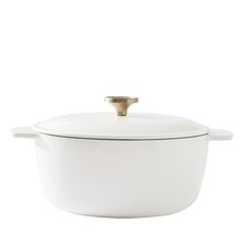 Better Homes & Gardens 5 Qt Cast-Iron Dutch Oven with Lid, Cream Enamel, Easy Ma picture