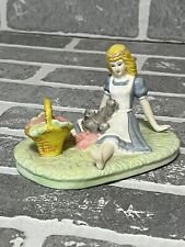 House Of Lloyd 1989 Ceramic Girl Flower Baskets Kittens Painted Figurine picture