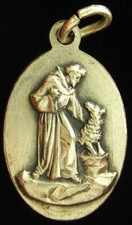 Vintage Saint Francis Medal Catholic Patron Saint of Animals picture