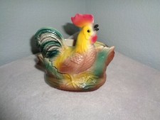 CALIFORNIA Pottery Chicken Planter Trinket Holder Vase Rooster picture