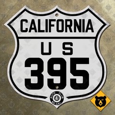 California ACSC US Route 395 highway road sign auto club Owens Mono Lake 16x15 picture