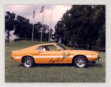 11X8.5 1969 FORD SHELBY MUSTANG GT500 GRABBER ORANGE SHELBY SIGNED REPROD PRINT picture
