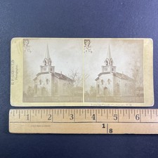 Charlestown NH Unitarian Church Stereoview E. P. Gerould 1870s Victorian picture